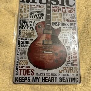 Red Electric Guitar Wall Art